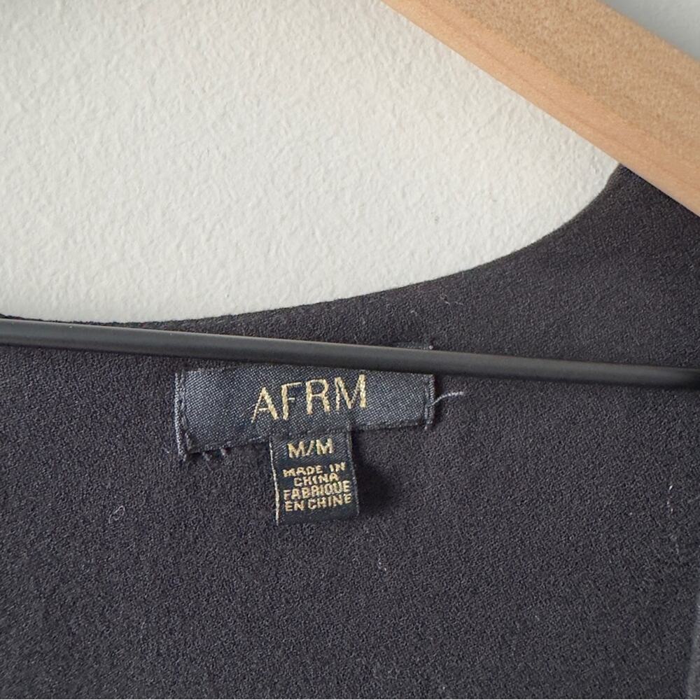 AFRM Revolve Black Babydoll Top Long Sleeve Zip Up Zipper Sweetheart Neckline M - Picture 4 of 10